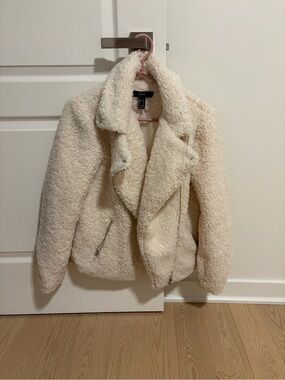 Forever 21 Cream Sherpa Faux Shearling Jacket